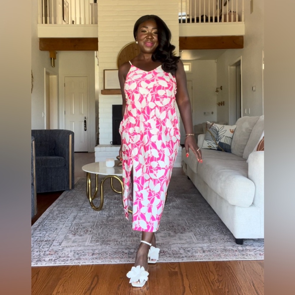 Scoop Satin Midi Slip Dress